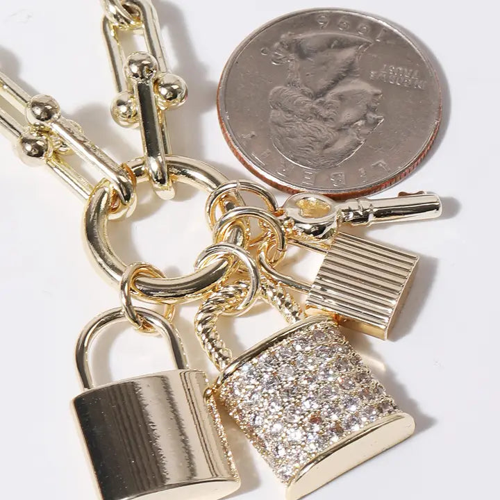 Locks Key Pendant Gold Plated Chain Necklace **RESTOCKED**