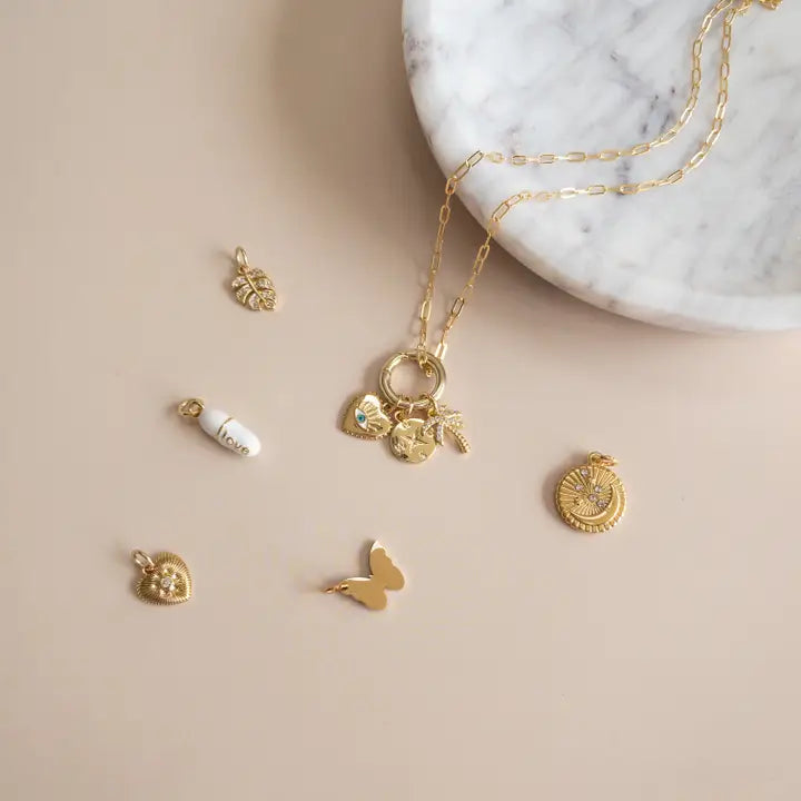 Glossy Charm Chain with Charm Ring