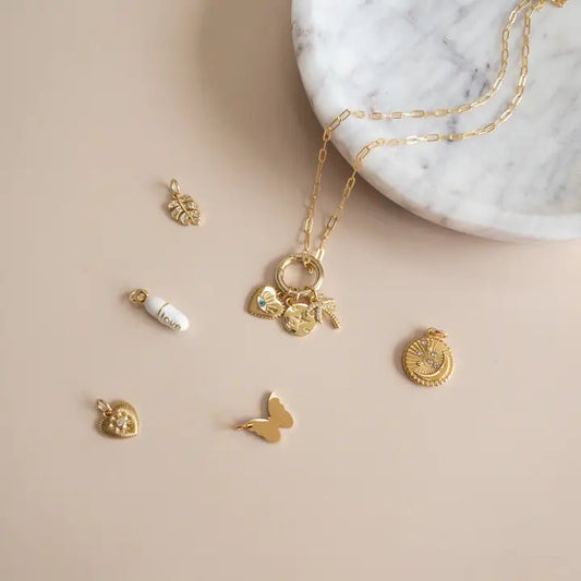 Glossy Charm Chain with Charm Ring