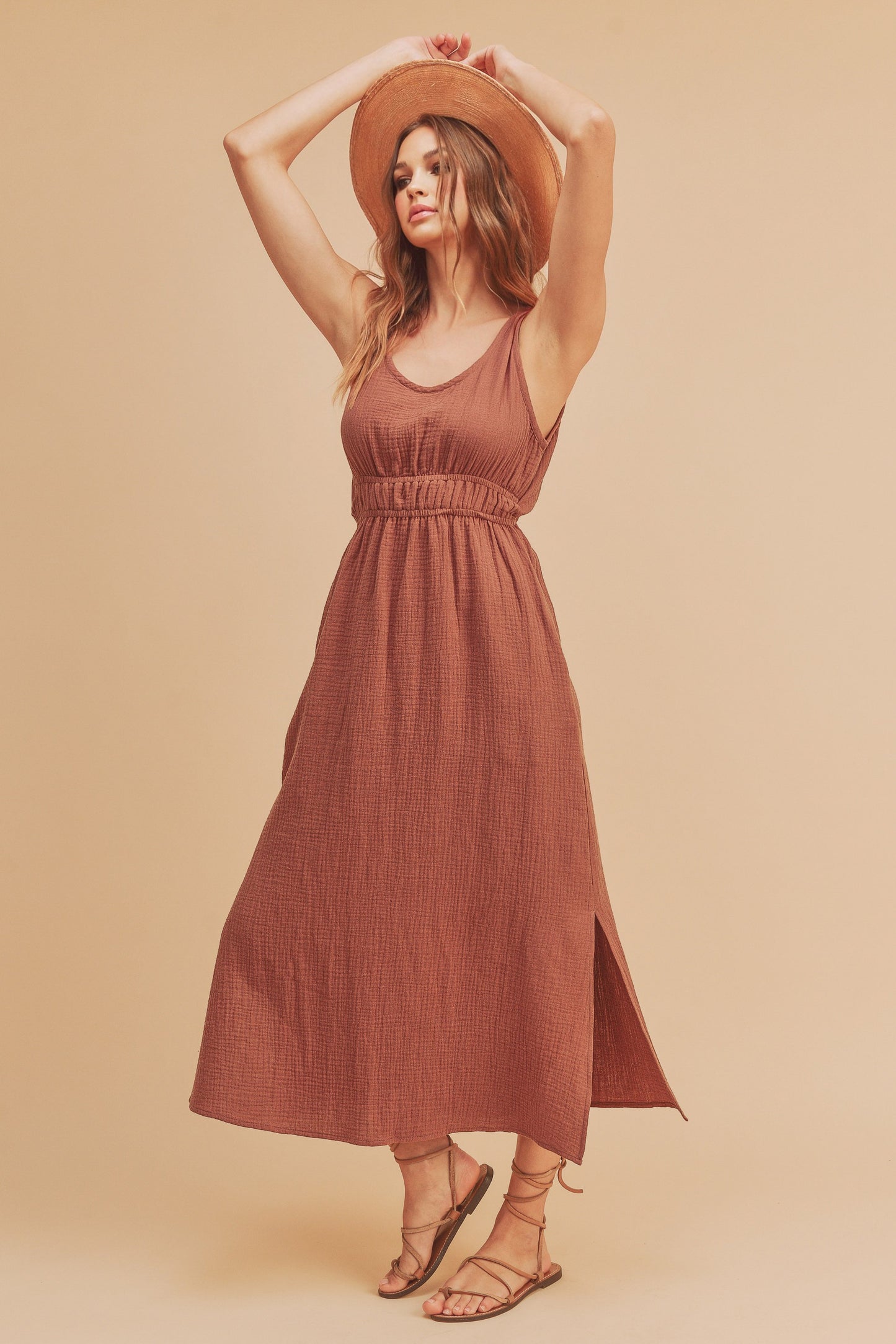 Gauzy Cut Out Back Dress