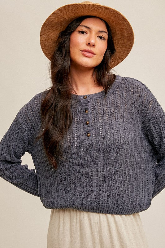 Open weave Dolman Sweater ~ 2 Colors