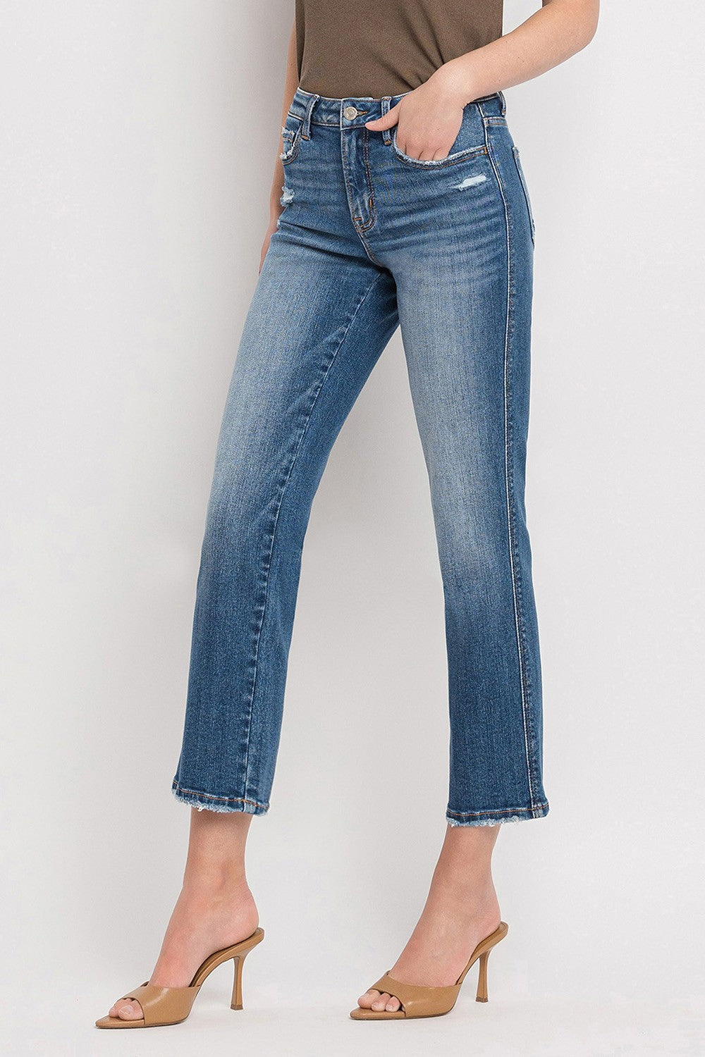 Vervet High Rise Copped Straight Jean LV1277