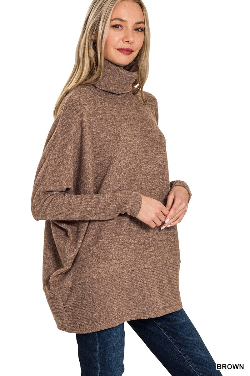 *DOORBUSTER* Brushed Melange Turtleneck Sweater ~ 2 colors