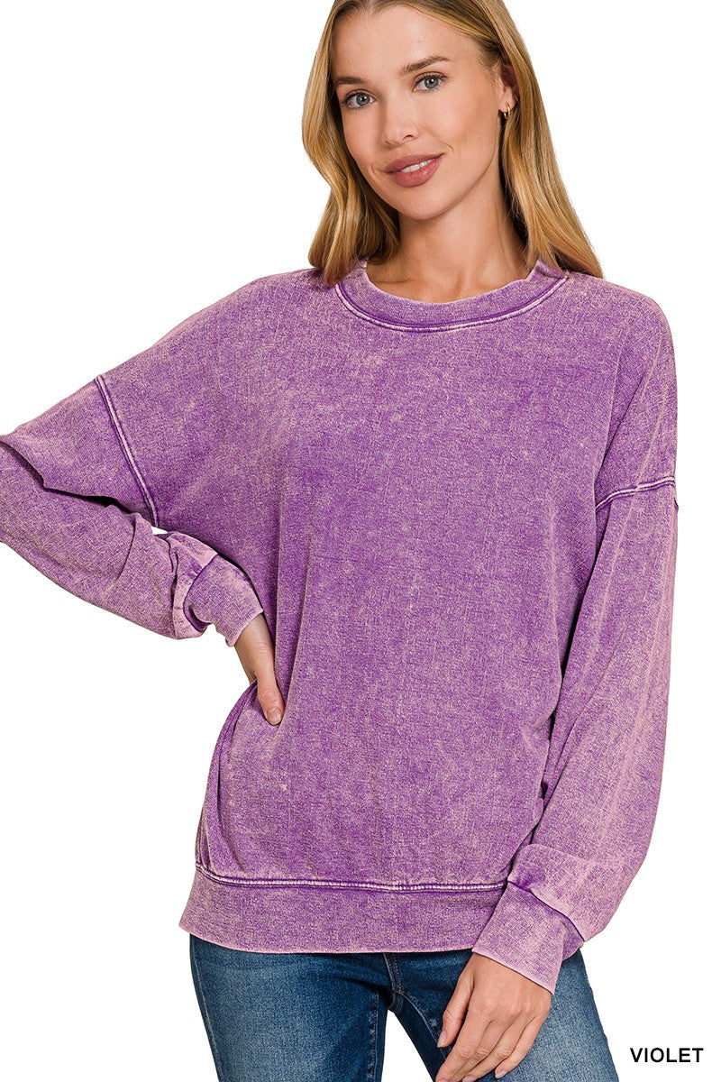 *DOORBUSTER* French Terry Round Neck Pullover ~ 5 Colors