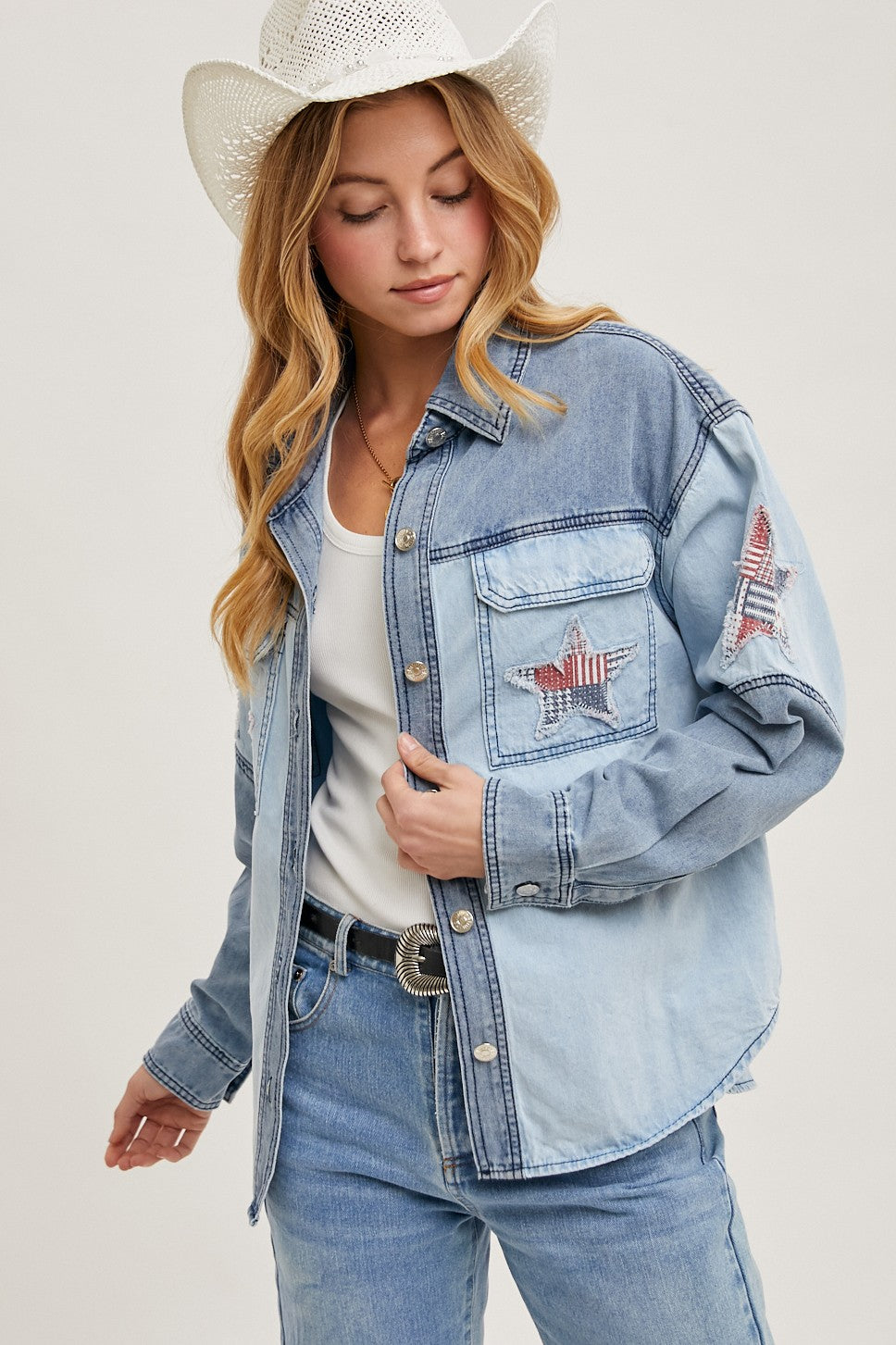 Denim Star Patchwork Jacket