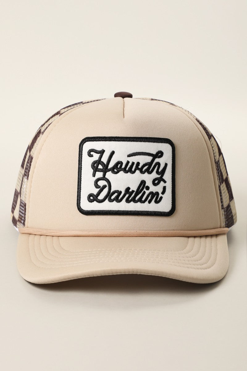 Howdy Darlin Checker Patch Hat