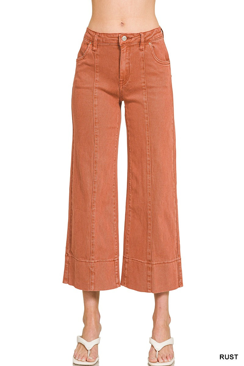 Zenana Rust Pintuck Cropped Pant DMP-1763A