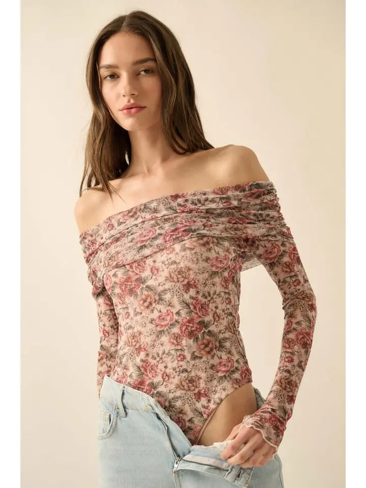 Floral Mesh Bodysuit