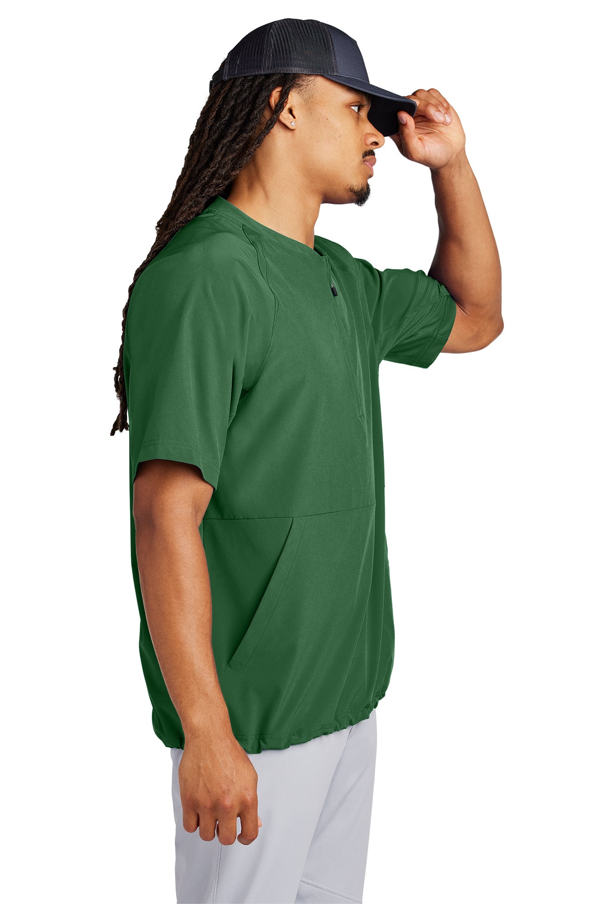 Freedom Irish Baseball Sport-Tek Repeat 1/2-Zip Short Sleeve Black Jacket