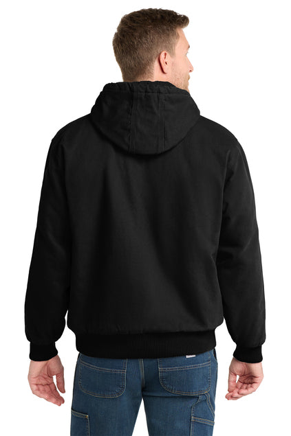 Calmes Verkuilen CornerStone® Washed Duck Cloth Insulated Hooded Work Jacket~ Black