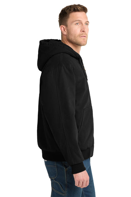 Calmes Verkuilen CornerStone® Washed Duck Cloth Insulated Hooded Work Jacket~ Black