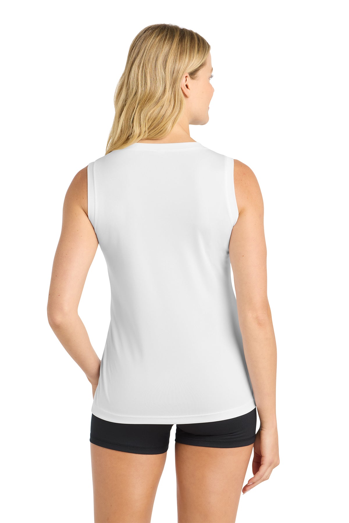 Little Chute Softball Sport-Tek® Women's Sleeveless PosiCharge® Competitor White V-Neck Tank