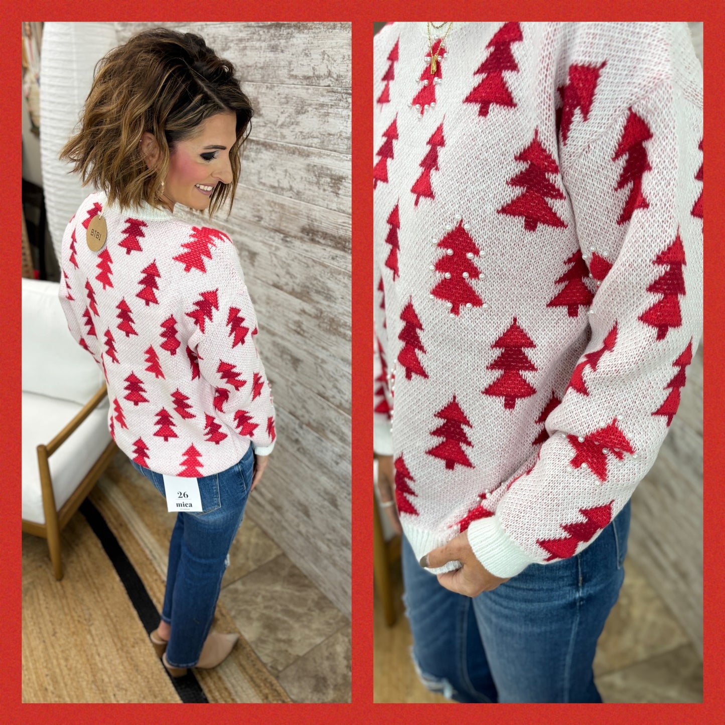 Pearl Bead Tree Sweater~3 Colors