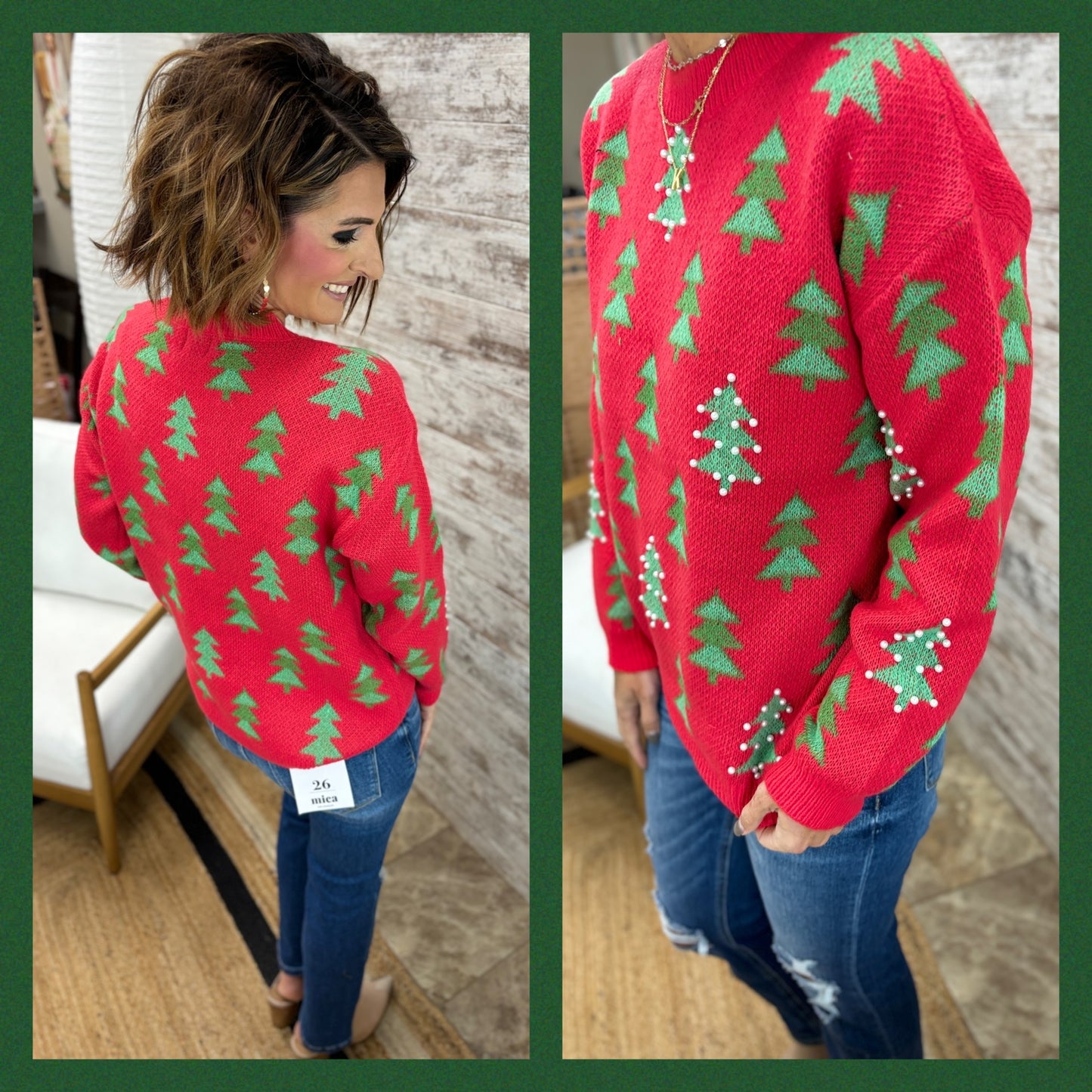 Pearl Bead Tree Sweater~3 Colors