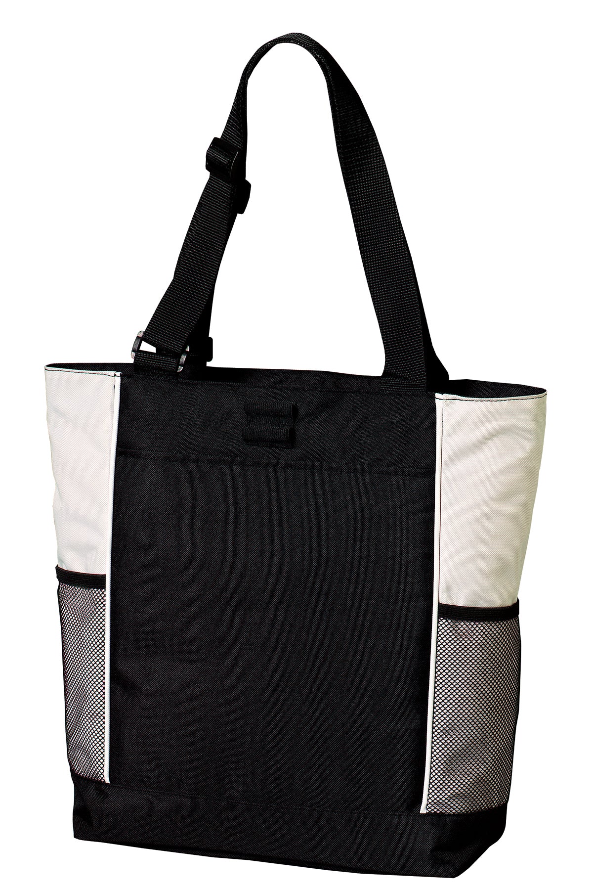 Port Authority® Panel Tote ~Black and Stone