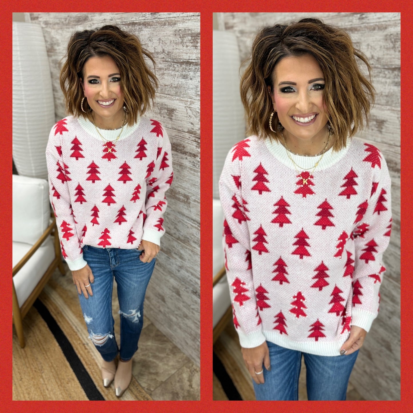 Pearl Bead Tree Sweater~3 Colors
