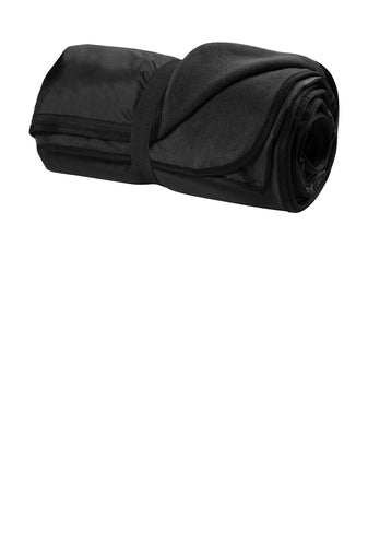 Port Authority® Fleece & Poly Travel Black Blanket