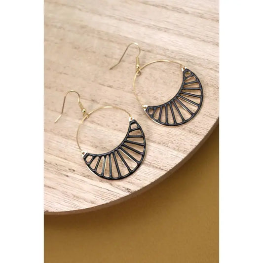 Half Moon Drop Earrings-2 Colors