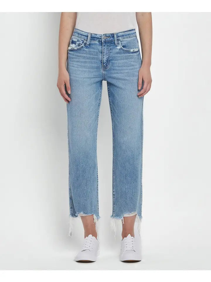 Vervet Victoria High Rise Straight Crop Jean T6478