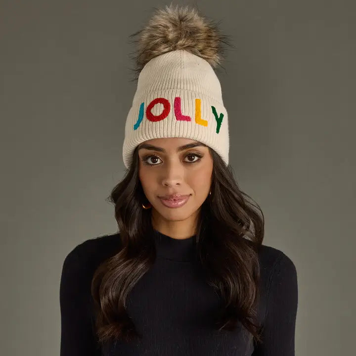 Multi Color Jolly Pom Hat