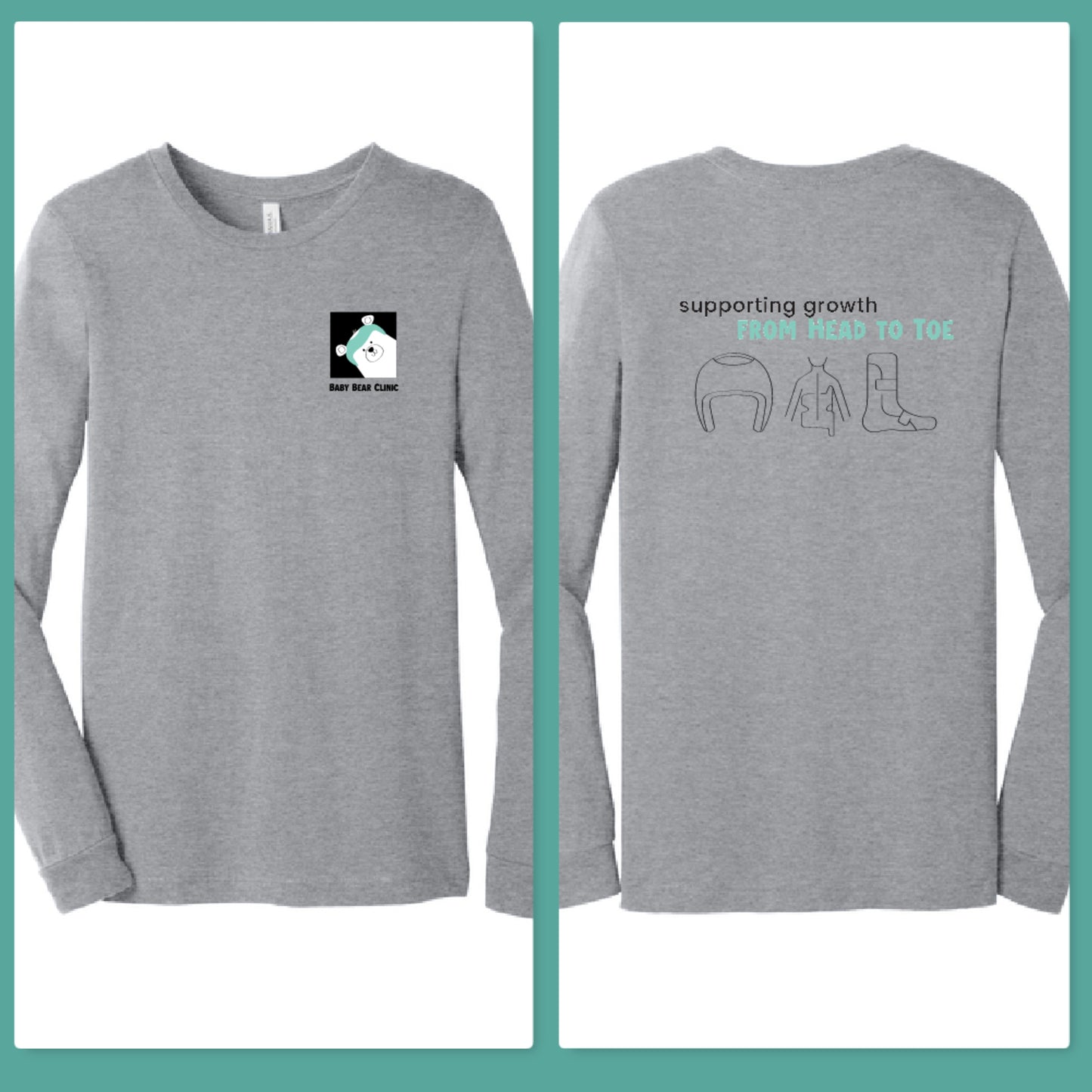 Baby Bear Clinic Bella Canvas Heather Long Sleeve ~ 5 Colors
