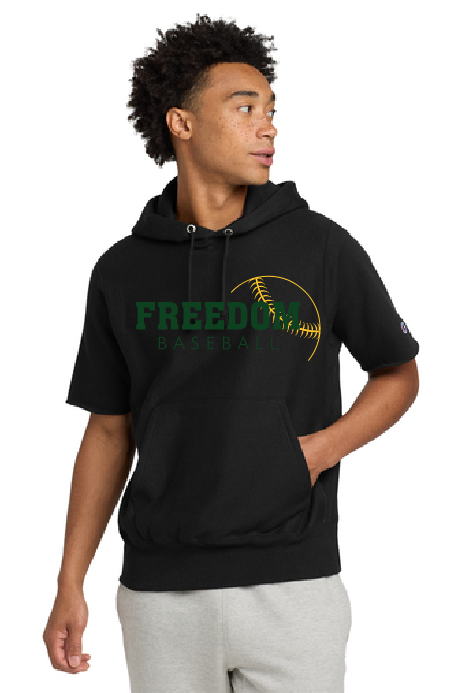 Freedom Baseball Champion Reverse Weave Short Sleeve Hooded Sweatshirt~ 2 Colors~ Mens