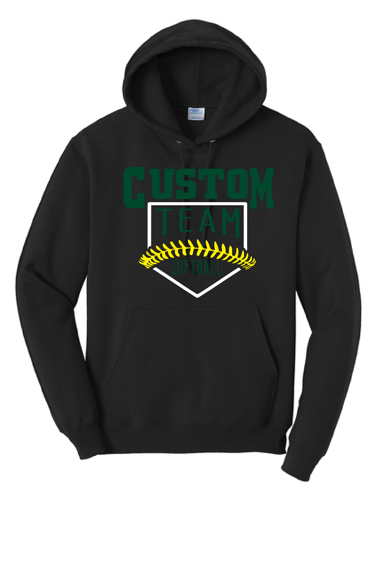 Custom School Baseball/Softball Port & Company Hoodie~ 4 Color Choices