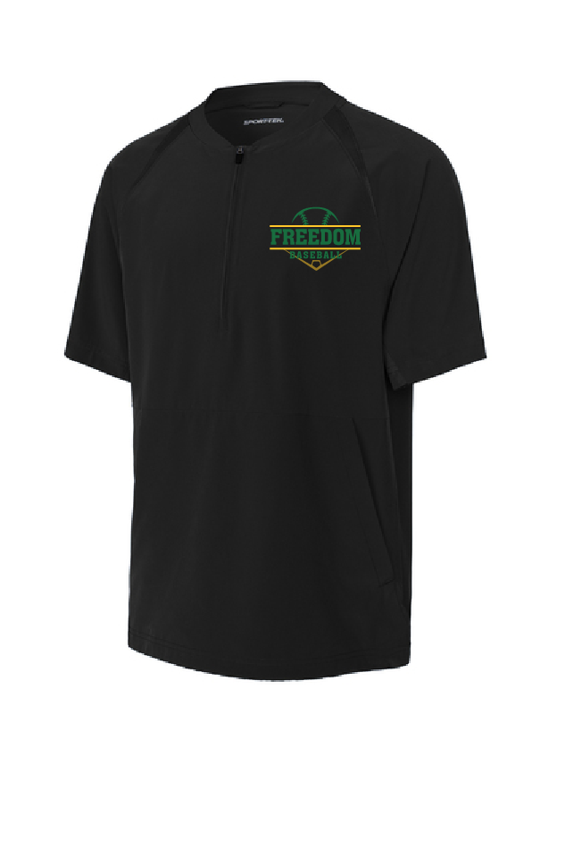 Freedom Irish Baseball Sport-Tek Repeat 1/2-Zip Short Sleeve Black Jacket