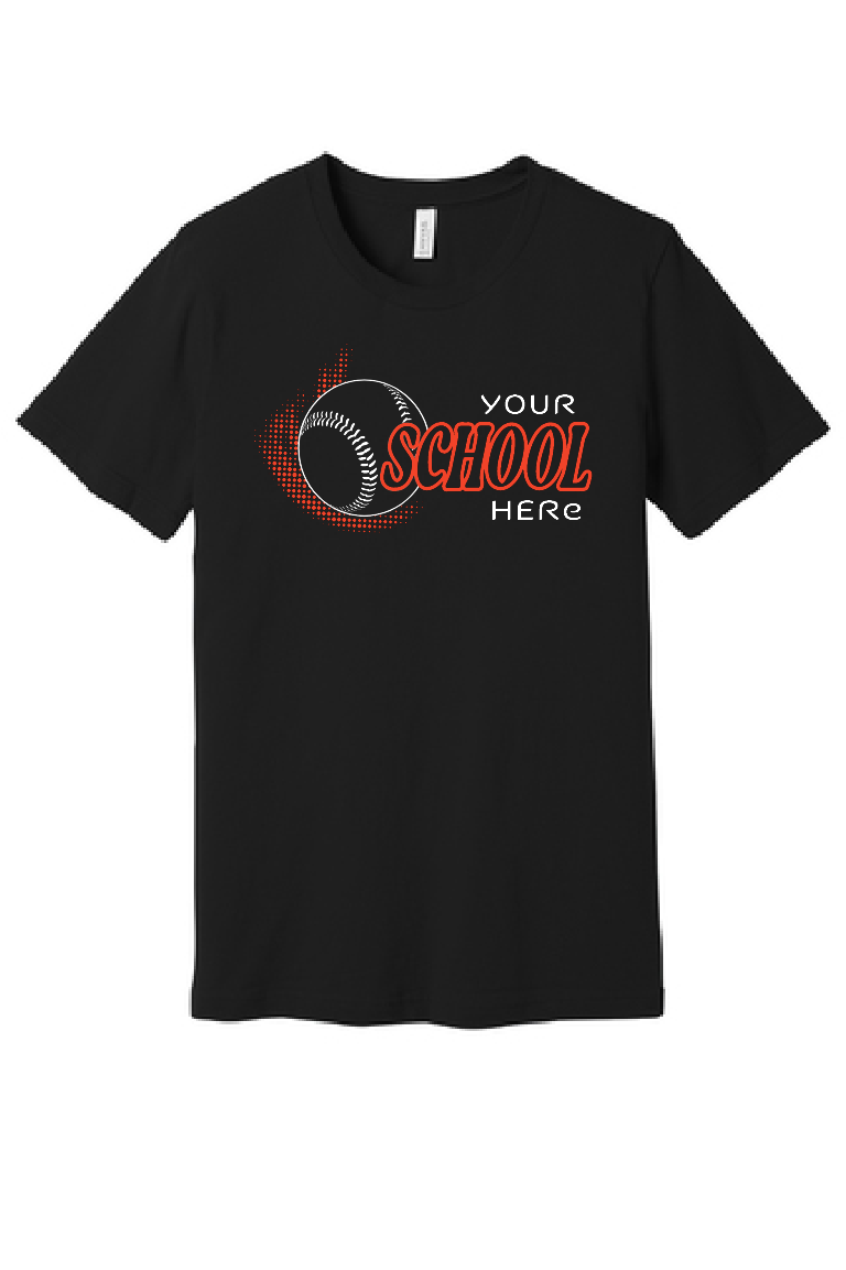 Custom Three Word Baseball/Softball Bella Tee~ 3 Color Choices