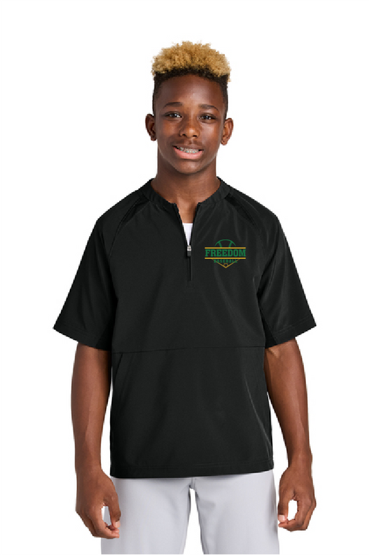 Freedom Irish Baseball Sport-Tek Repeat 1/2-Zip Short Sleeve Black Jacket ~YOUTH