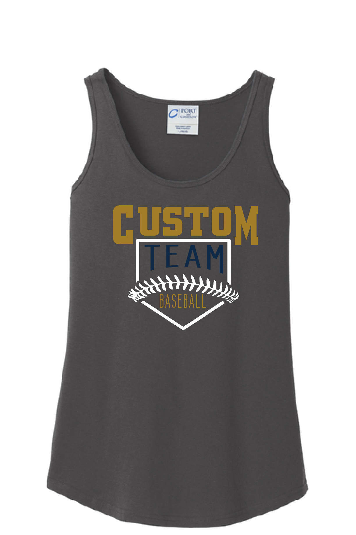 Custom School Baseball/Softball Port & Company Ladies Tank~ 4 Color Choices