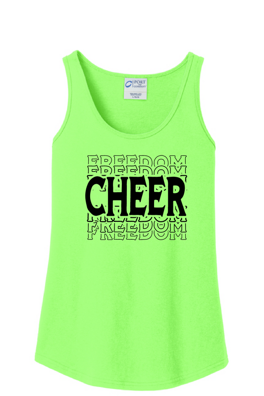 Freedom Cheer Neon Green Tank