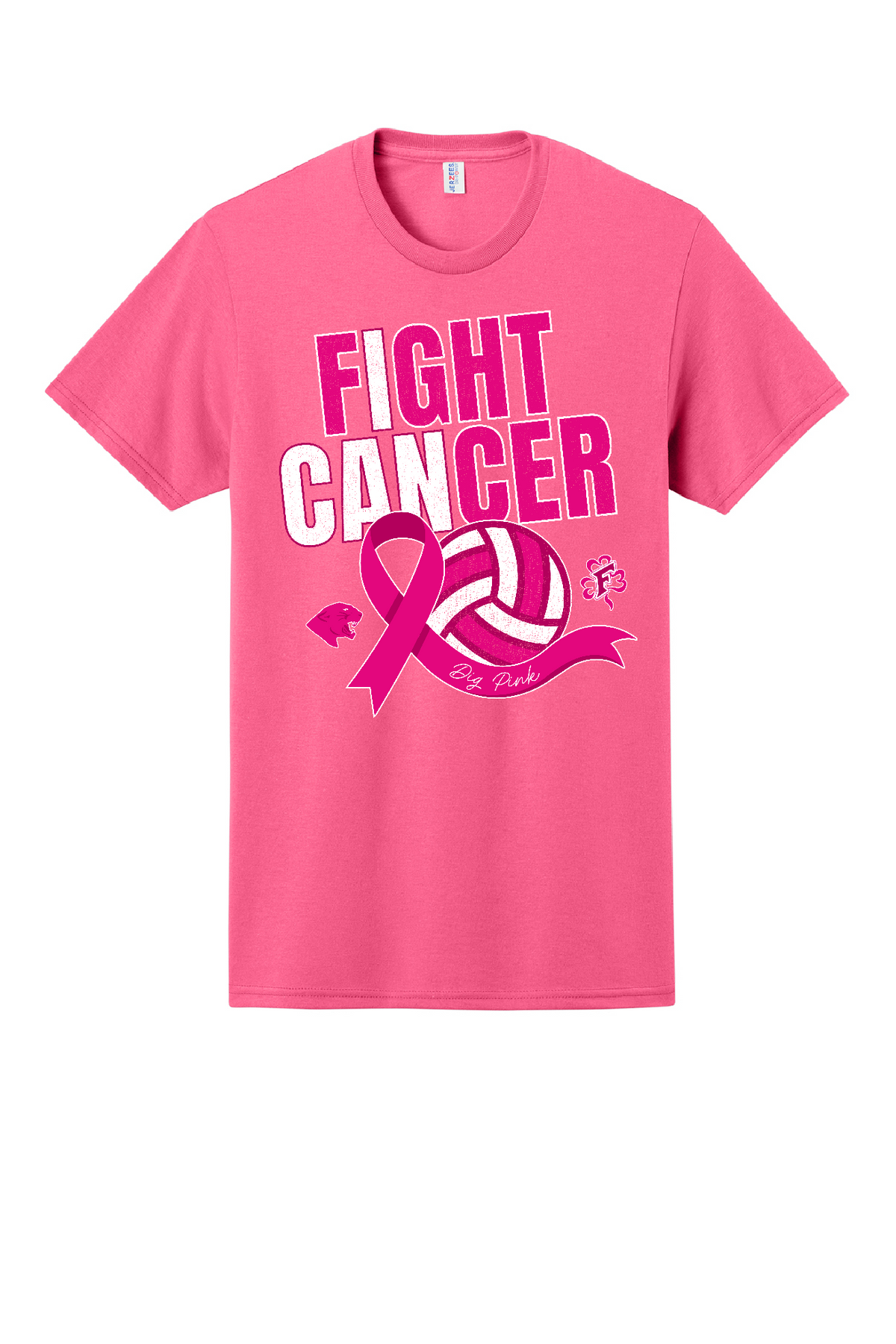Dig Pink Freedom vs Oconto Falls Jerzee Dri Power Tee~ Unisex and Youth Sizes
