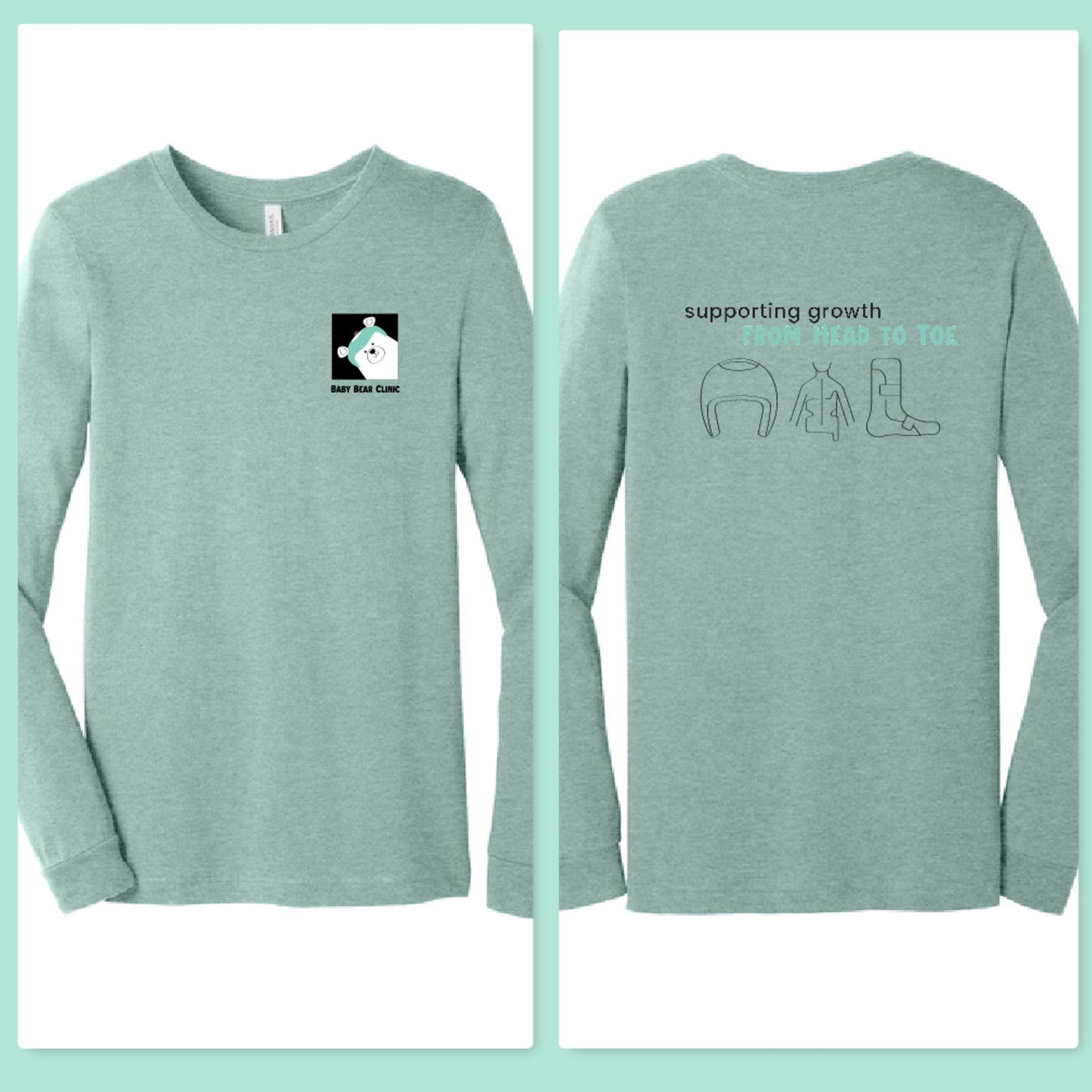 Baby Bear Clinic Bella Canvas Heather Long Sleeve ~ 5 Colors