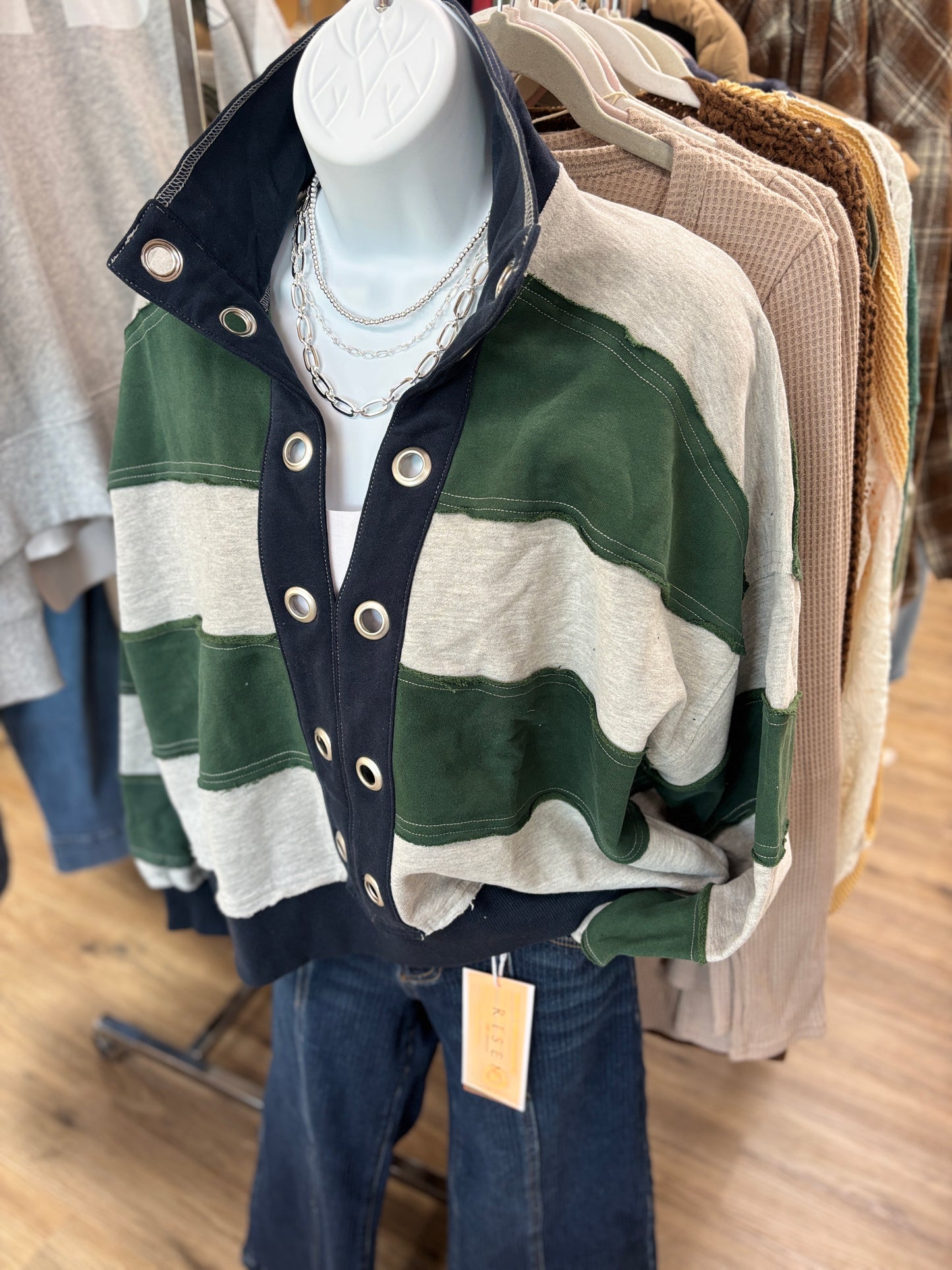 Pullover with Button Detail-2 Colors