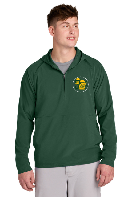 Freedom Irish Baseball Sport-Tek Repeat 1/2-Zip Long Sleeve Forest Hooded Jacket