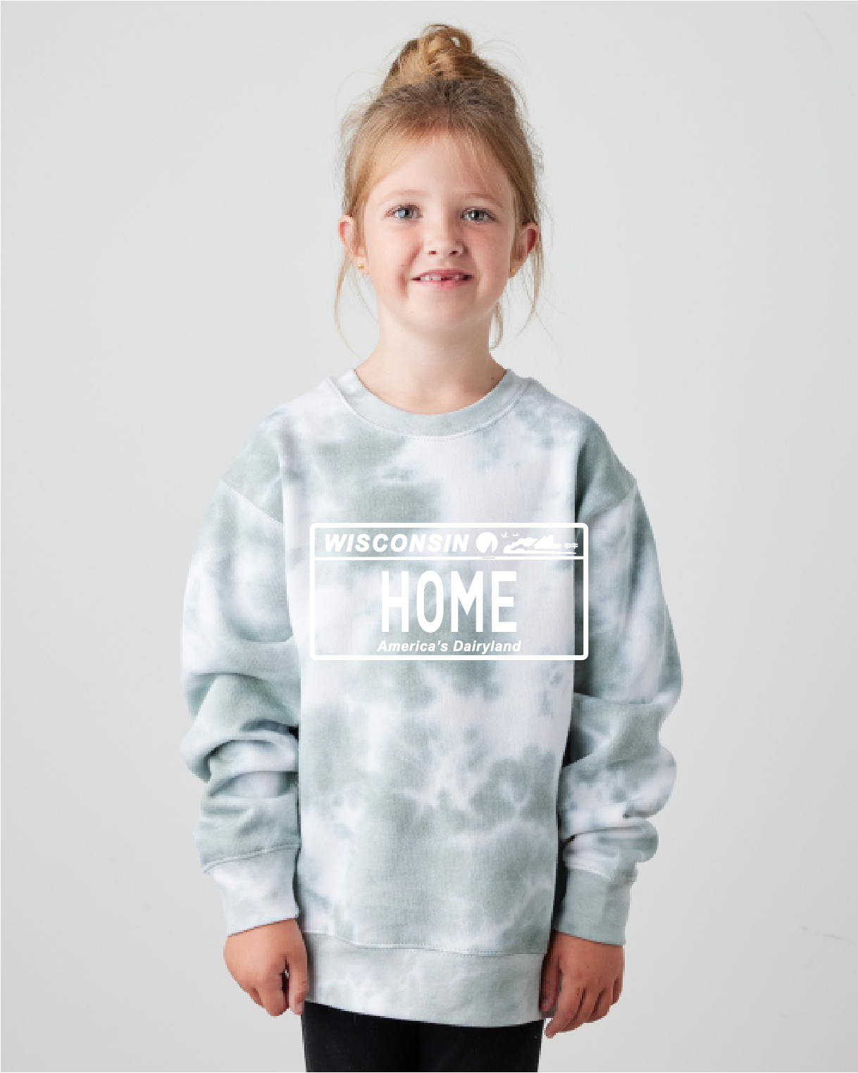 Youth Swirl Tie Dye Crewneck in Wisconsin Design