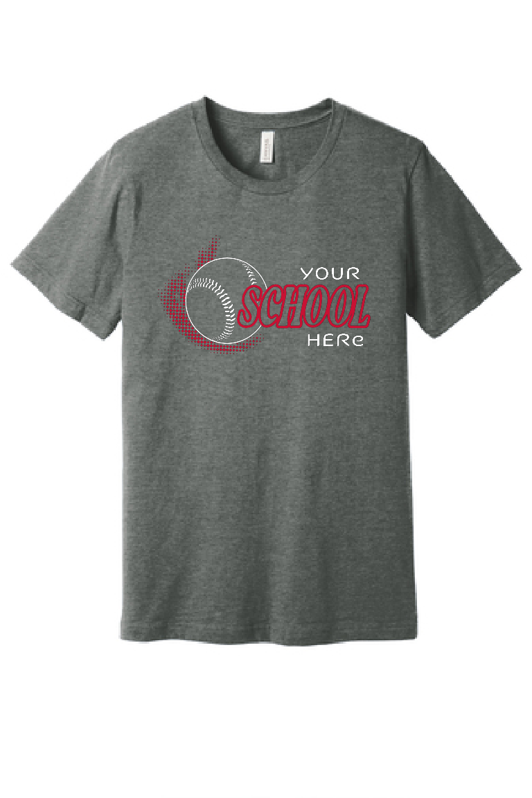 Custom Three Word Baseball/Softball Bella Tee~ 3 Color Choices