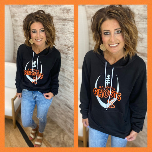 Kaukauna Ghosts Football Black Bella Hoodie