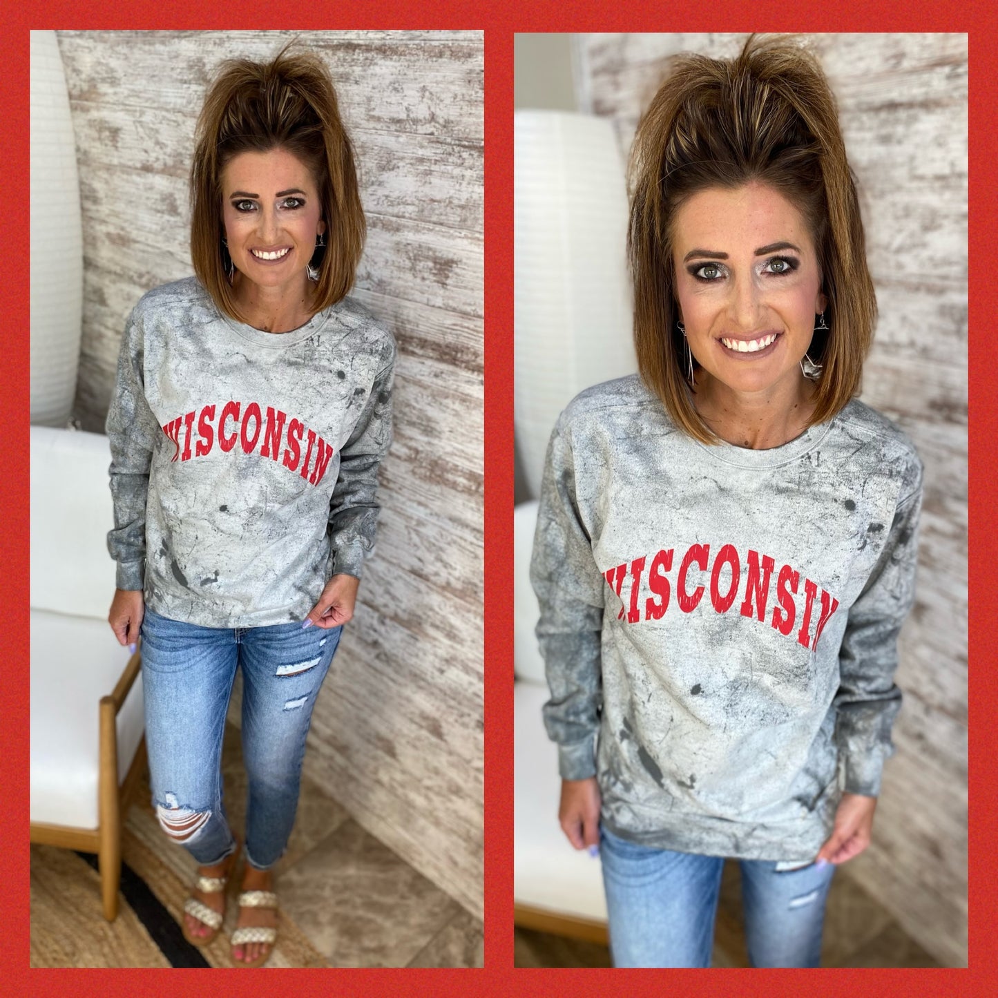 Wisconsin Smoke Colorblast Crewneck