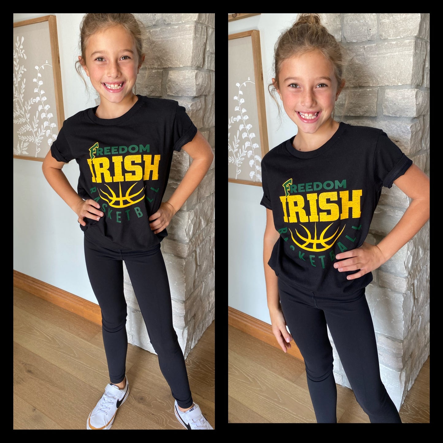 Freedom Irish Basketball Black Bella Tee~ Adult and Youth