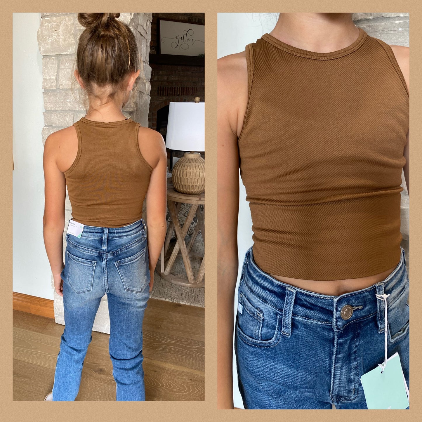 Youth Chevron Crop Top