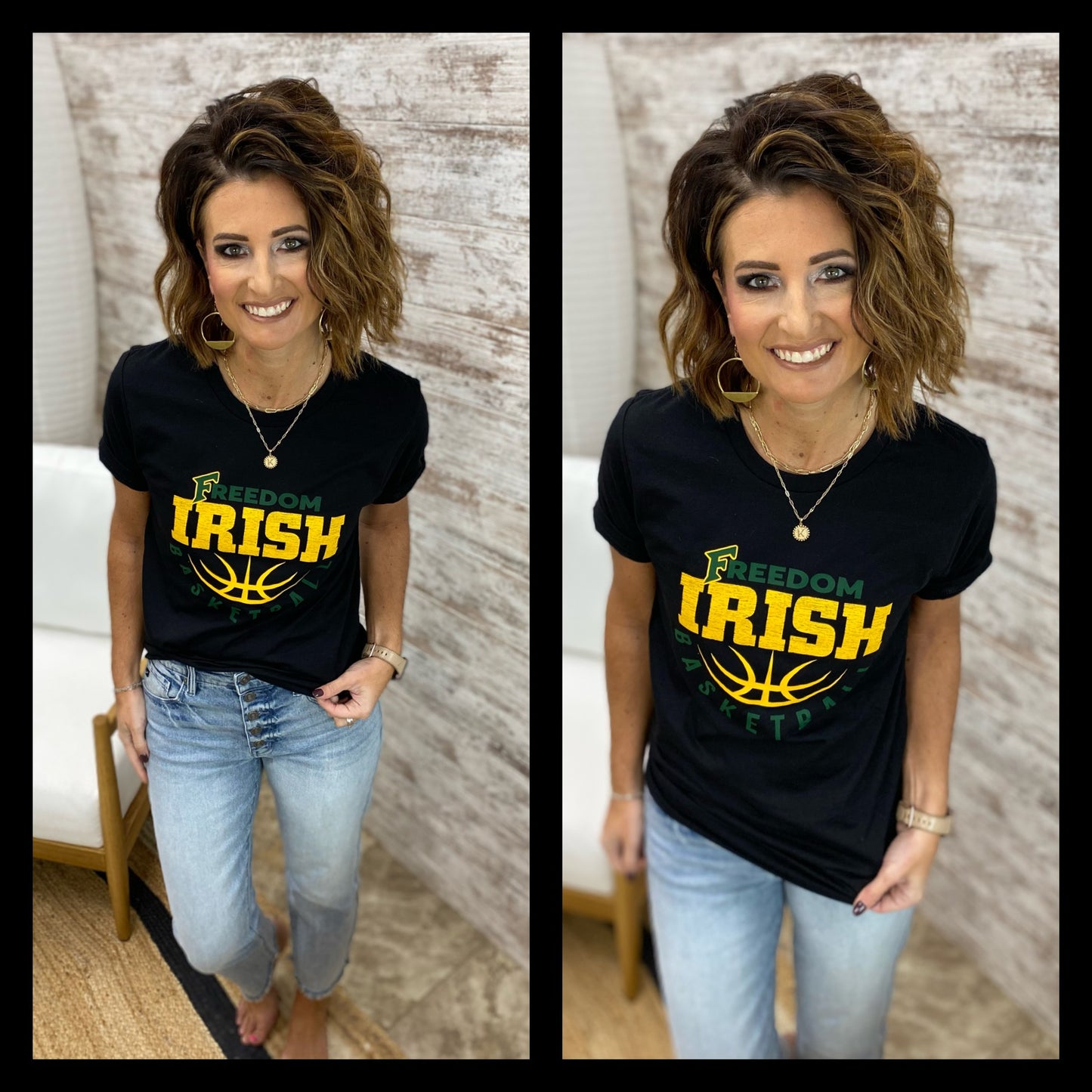 Freedom Irish Basketball Black Bella Tee~ Adult and Youth