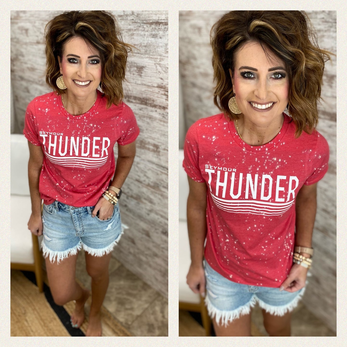Seymour Thunder Heather Red Bleach Tee