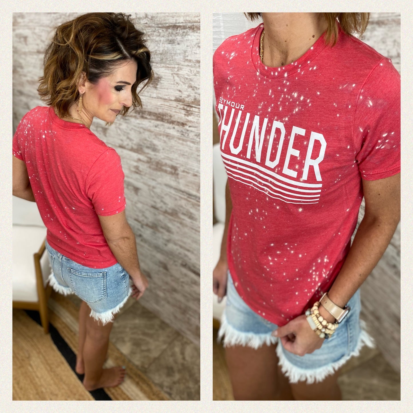 Seymour Thunder Heather Red Bleach Tee