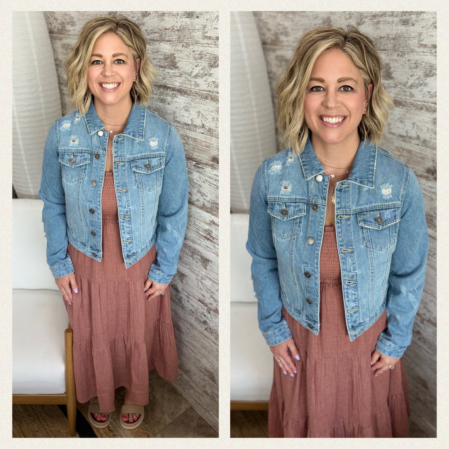 Kancan Stone Wash Denim Jacket