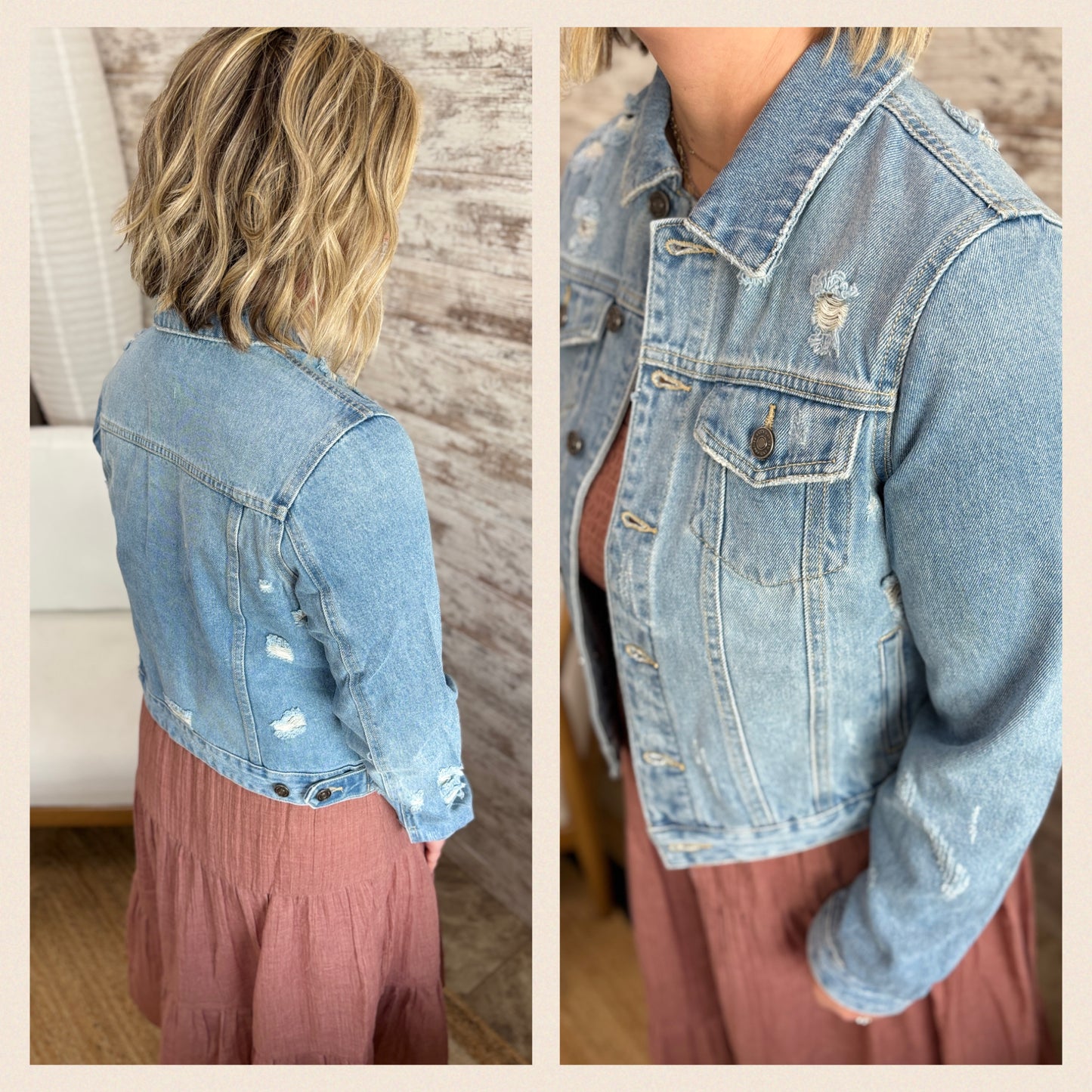 Kancan Stone Wash Denim Jacket
