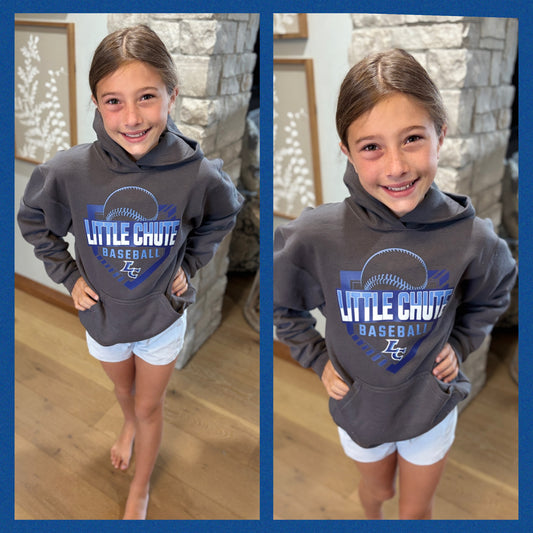 Little Chute Baseball YOUTH Charcoal Port & Company Hoodie