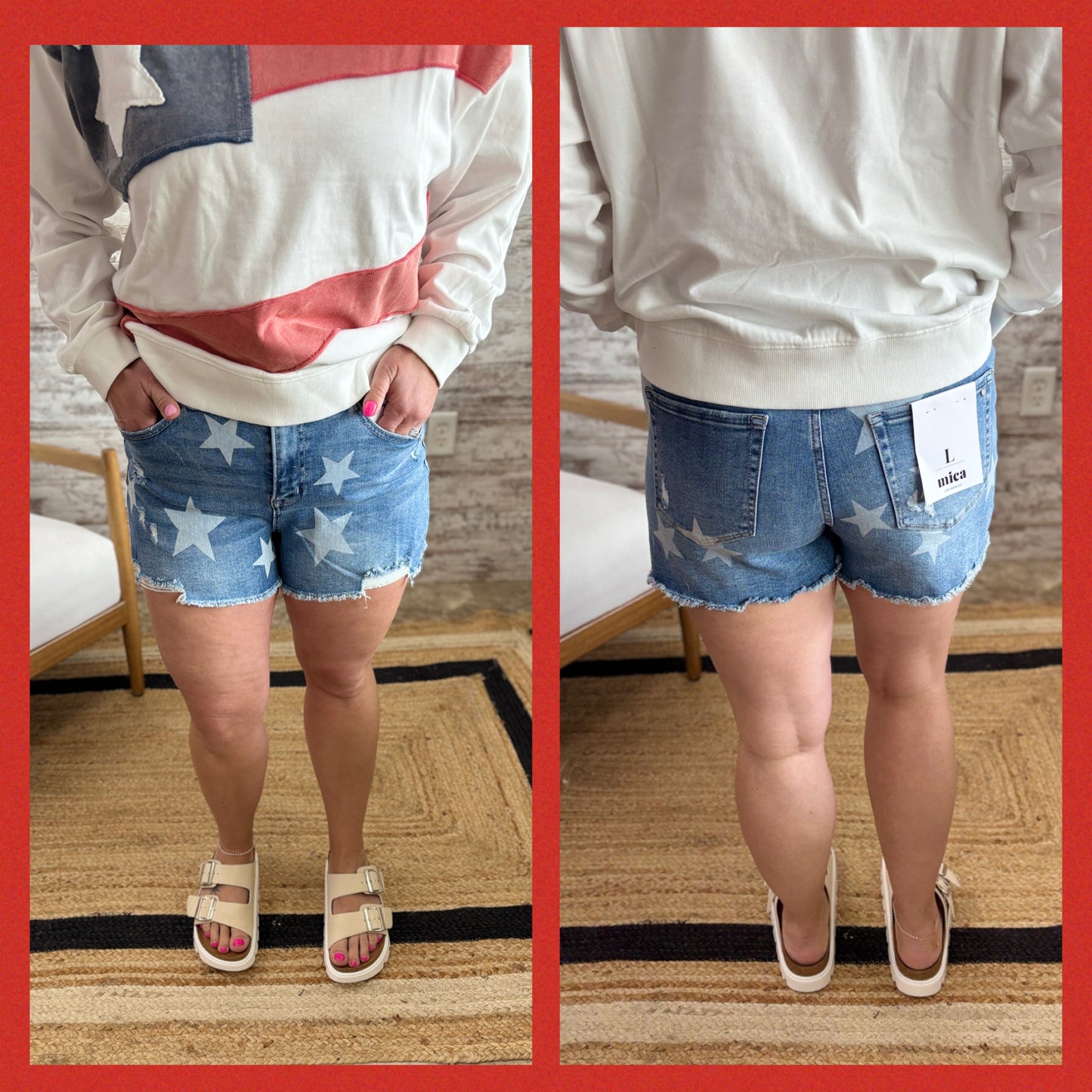 Mica High Rise Star Cut Off Shorts MDP-H3353