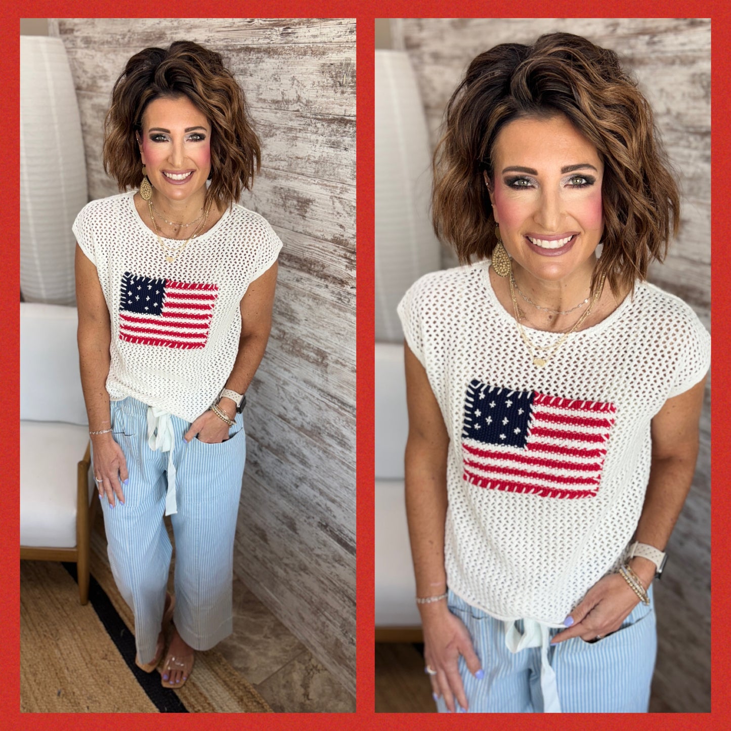 Ivory American Flag Tank